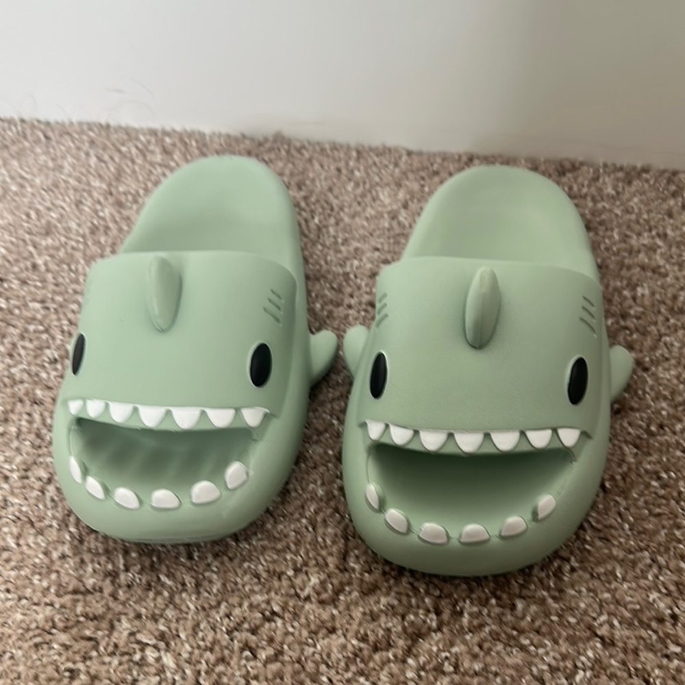 Green Shark Slippers